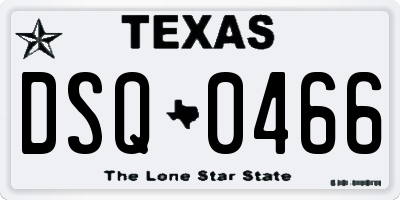 TX license plate DSQ0466