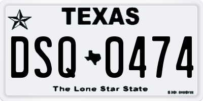 TX license plate DSQ0474
