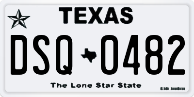 TX license plate DSQ0482