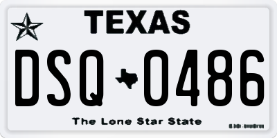 TX license plate DSQ0486