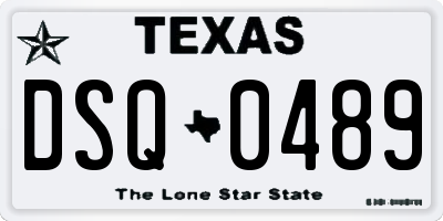 TX license plate DSQ0489