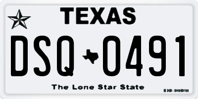 TX license plate DSQ0491