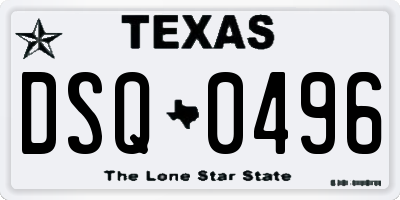 TX license plate DSQ0496
