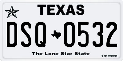TX license plate DSQ0532
