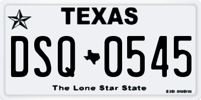 TX license plate DSQ0545