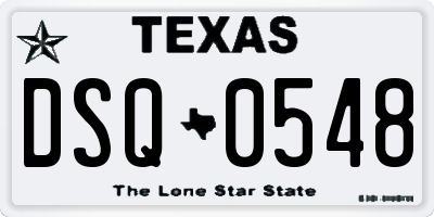 TX license plate DSQ0548