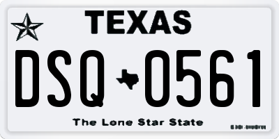 TX license plate DSQ0561