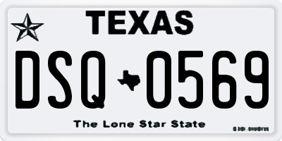 TX license plate DSQ0569