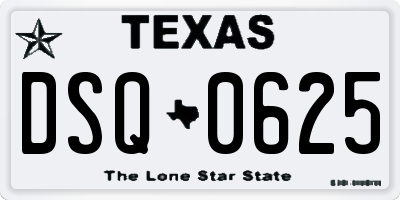 TX license plate DSQ0625