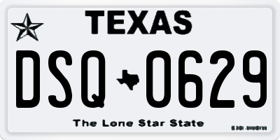 TX license plate DSQ0629