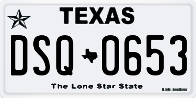TX license plate DSQ0653