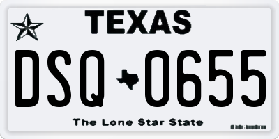 TX license plate DSQ0655
