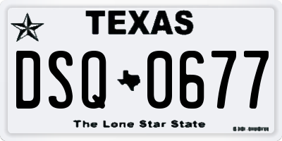 TX license plate DSQ0677
