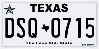 TX license plate DSQ0715