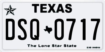TX license plate DSQ0717