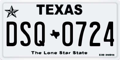 TX license plate DSQ0724