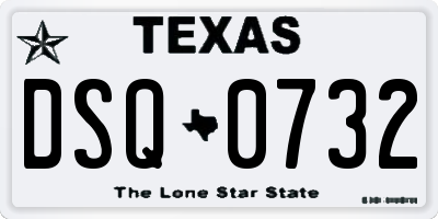 TX license plate DSQ0732