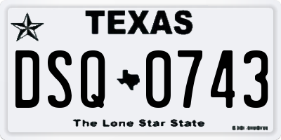 TX license plate DSQ0743
