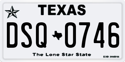 TX license plate DSQ0746