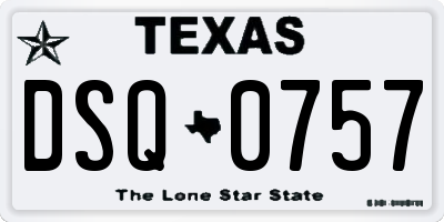 TX license plate DSQ0757