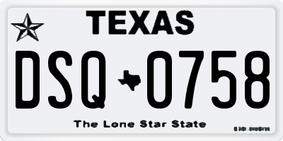 TX license plate DSQ0758