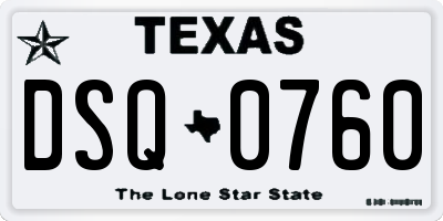 TX license plate DSQ0760