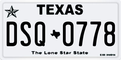 TX license plate DSQ0778