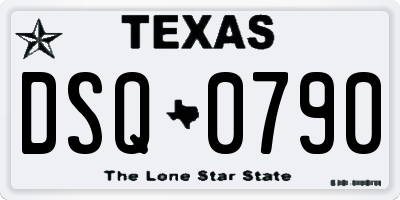TX license plate DSQ0790