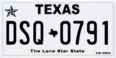 TX license plate DSQ0791