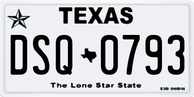 TX license plate DSQ0793