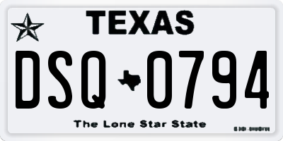 TX license plate DSQ0794