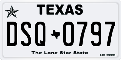 TX license plate DSQ0797