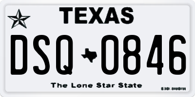 TX license plate DSQ0846