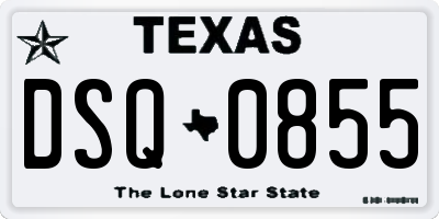 TX license plate DSQ0855