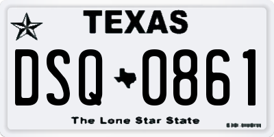 TX license plate DSQ0861