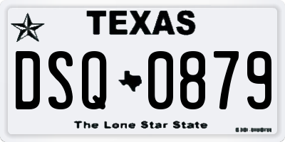 TX license plate DSQ0879