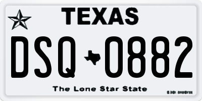 TX license plate DSQ0882