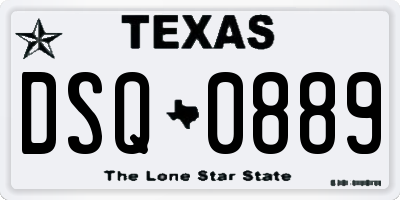 TX license plate DSQ0889