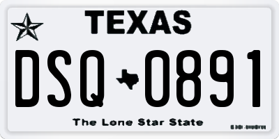 TX license plate DSQ0891