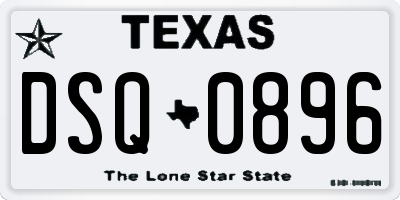 TX license plate DSQ0896