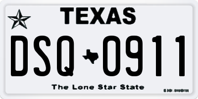 TX license plate DSQ0911