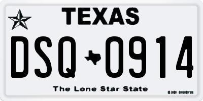 TX license plate DSQ0914