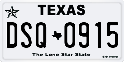 TX license plate DSQ0915