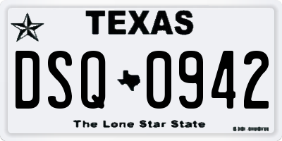 TX license plate DSQ0942