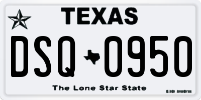 TX license plate DSQ0950