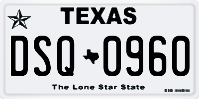 TX license plate DSQ0960