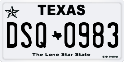 TX license plate DSQ0983