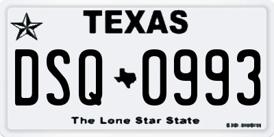 TX license plate DSQ0993