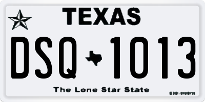 TX license plate DSQ1013