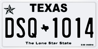TX license plate DSQ1014